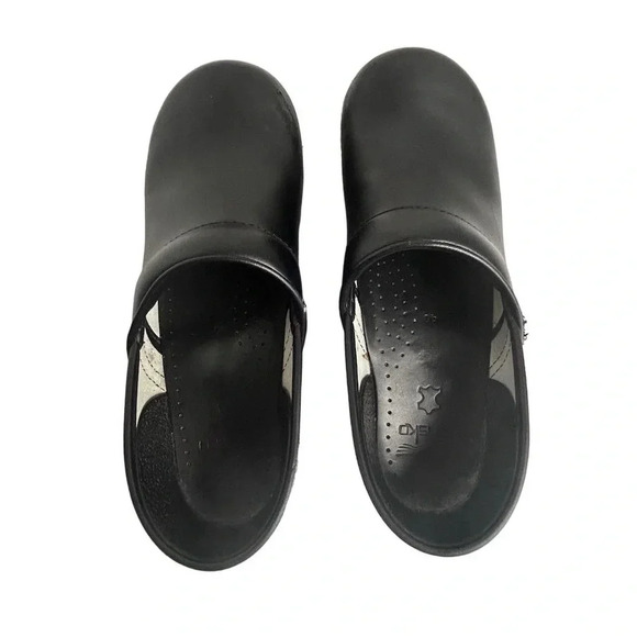 Dansko Women's Professional Black Leather Clogs Size 9.5-10 Arch Support - Picture 6 of 13